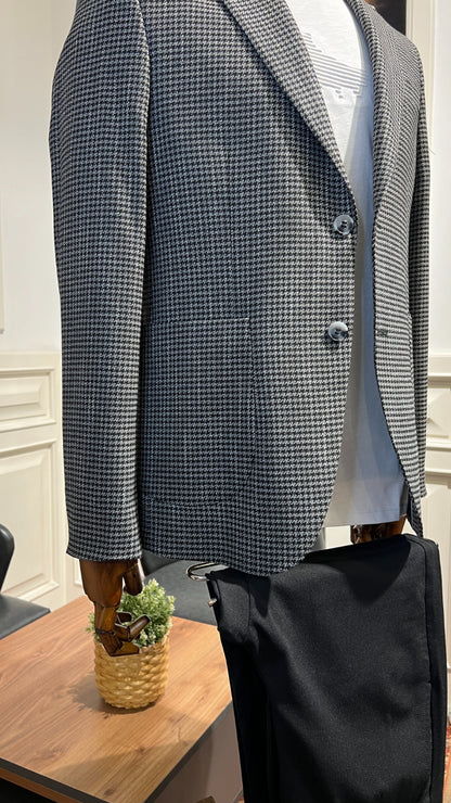 Guild Prague Houndstooth Pocket Woven Black Jacket