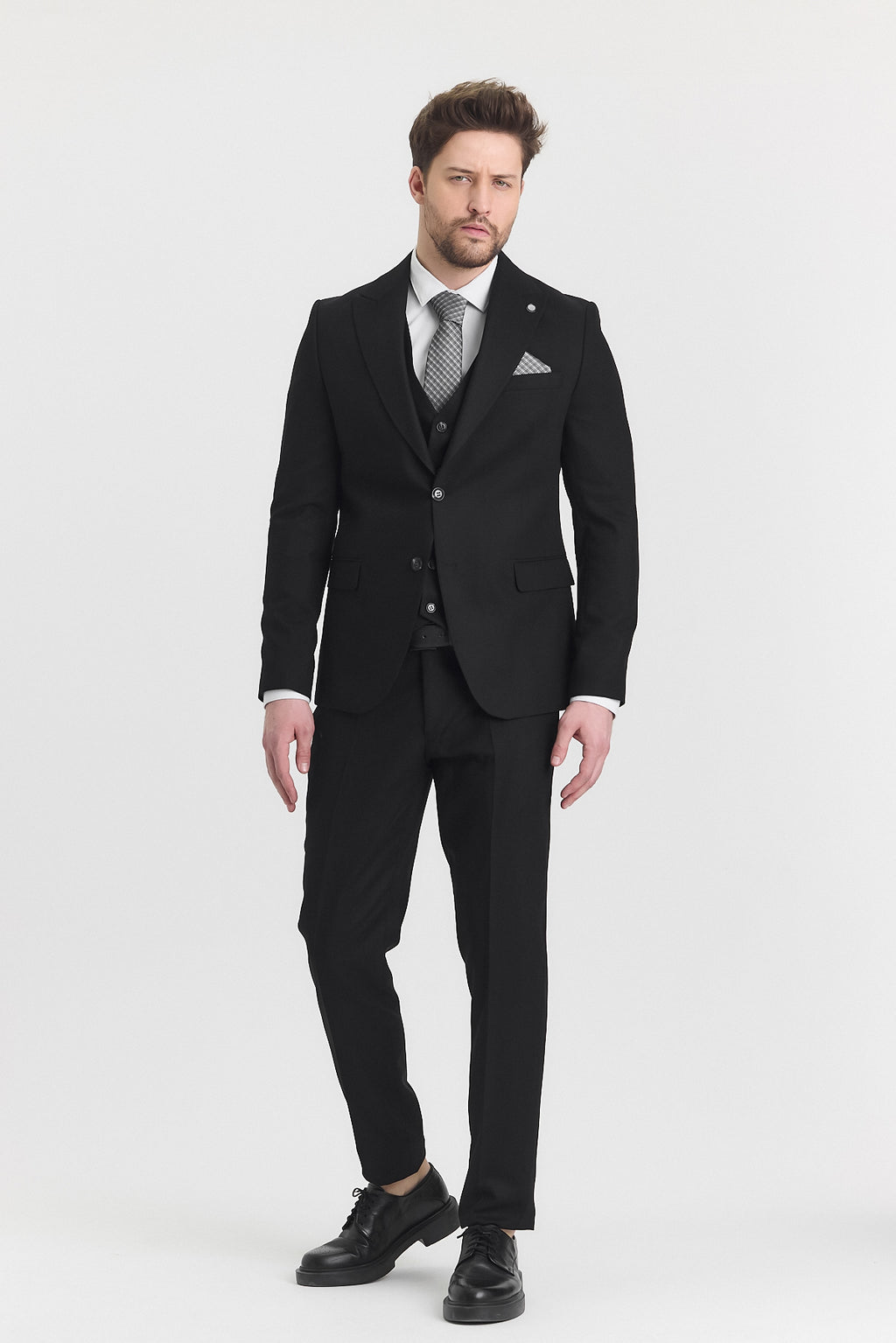 Guild Risan Slim Fit Schwarzer Anzug
