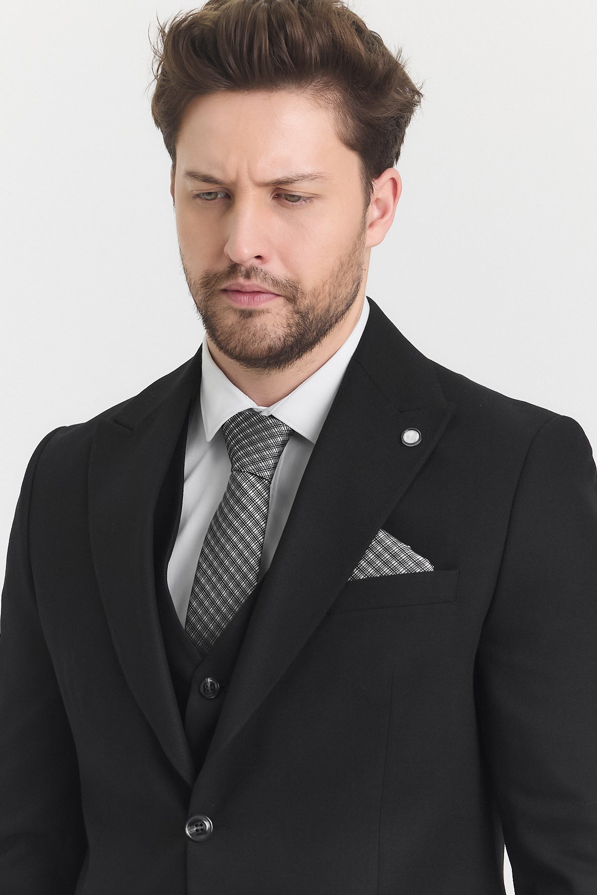 Guild Risan Slim Fit Schwarzer Anzug