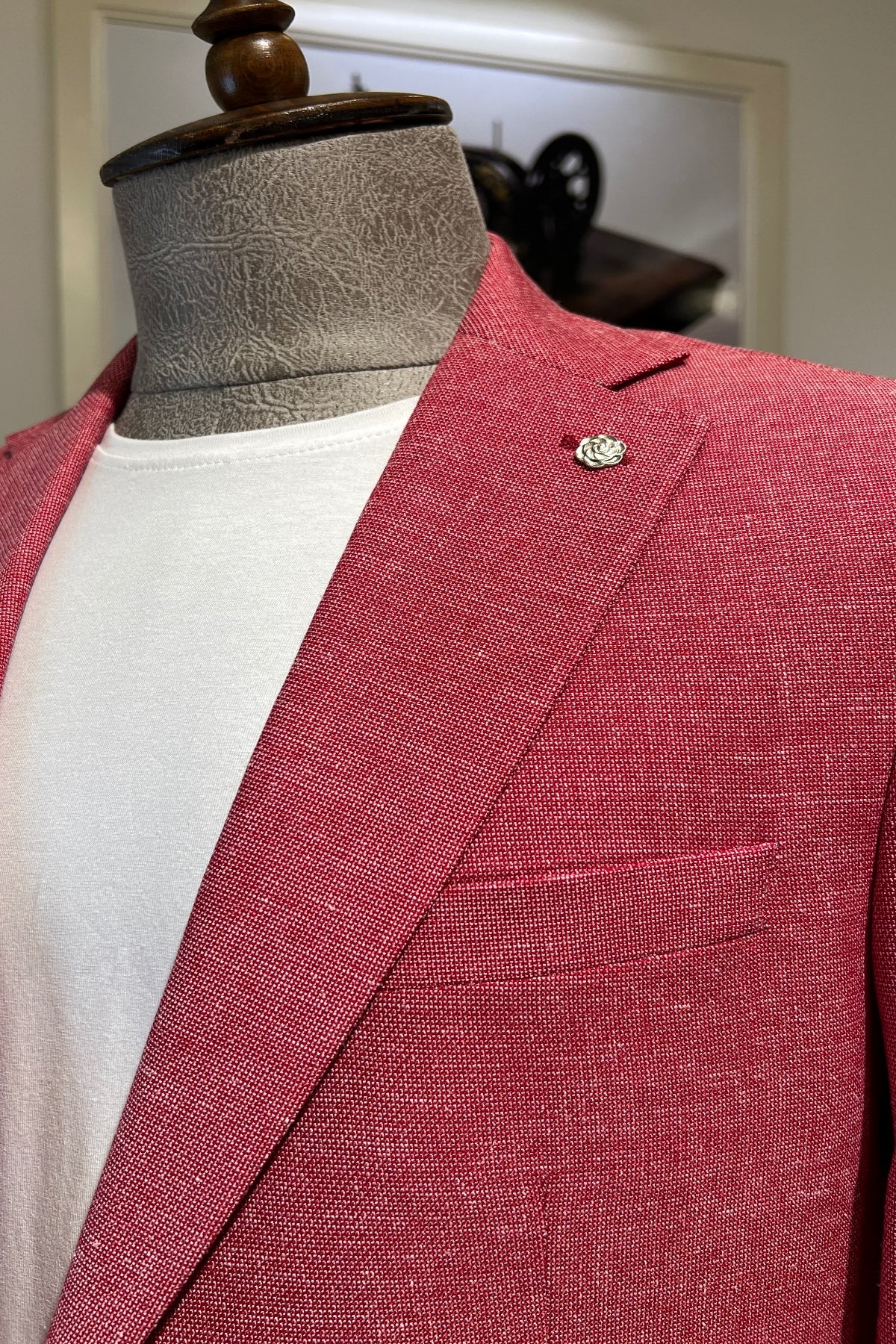 Guild Amalfi Slim Fit Leinen Sakko Rote 