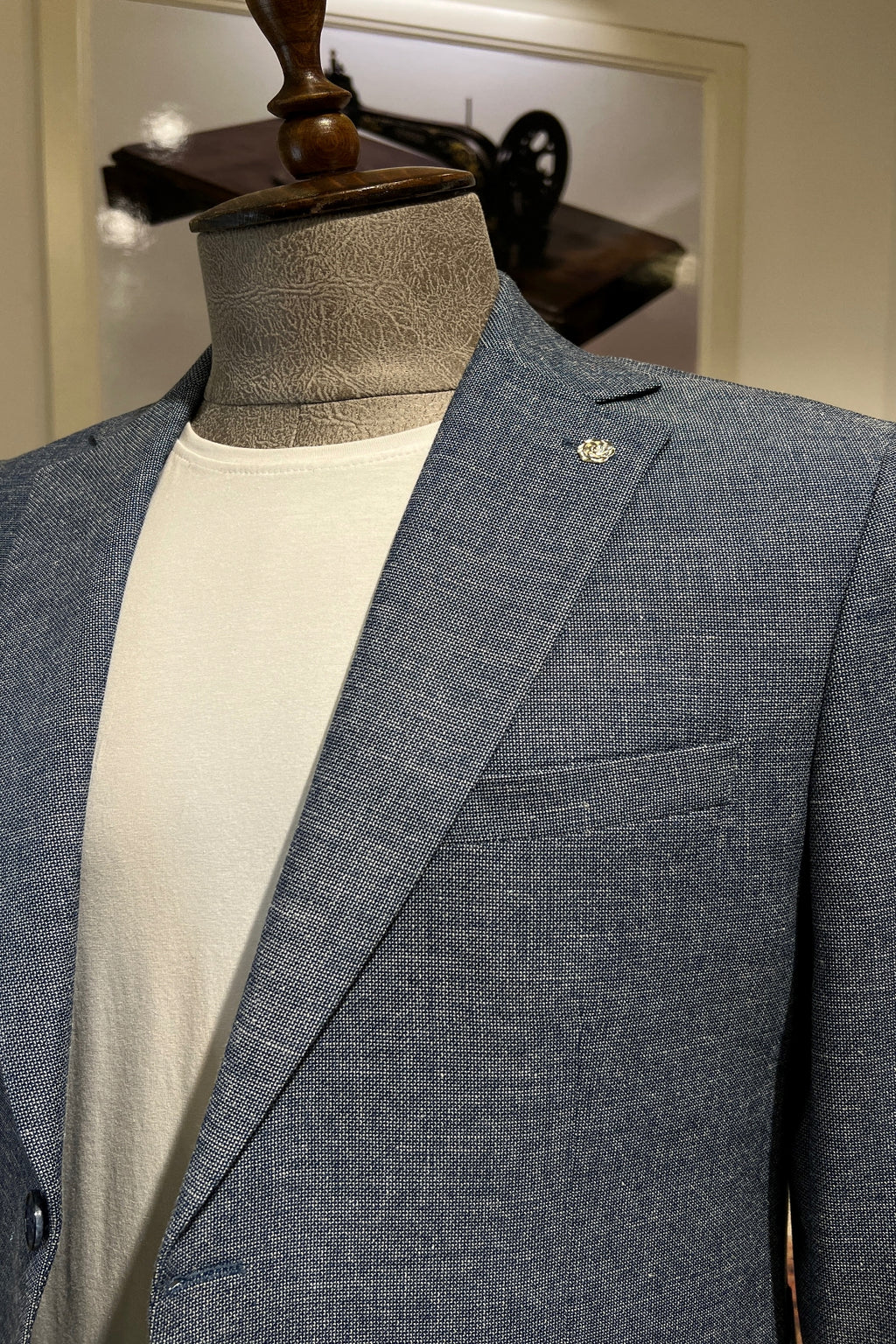 Guild Amalfi Slim Fit Leinen Sakko Marineblau