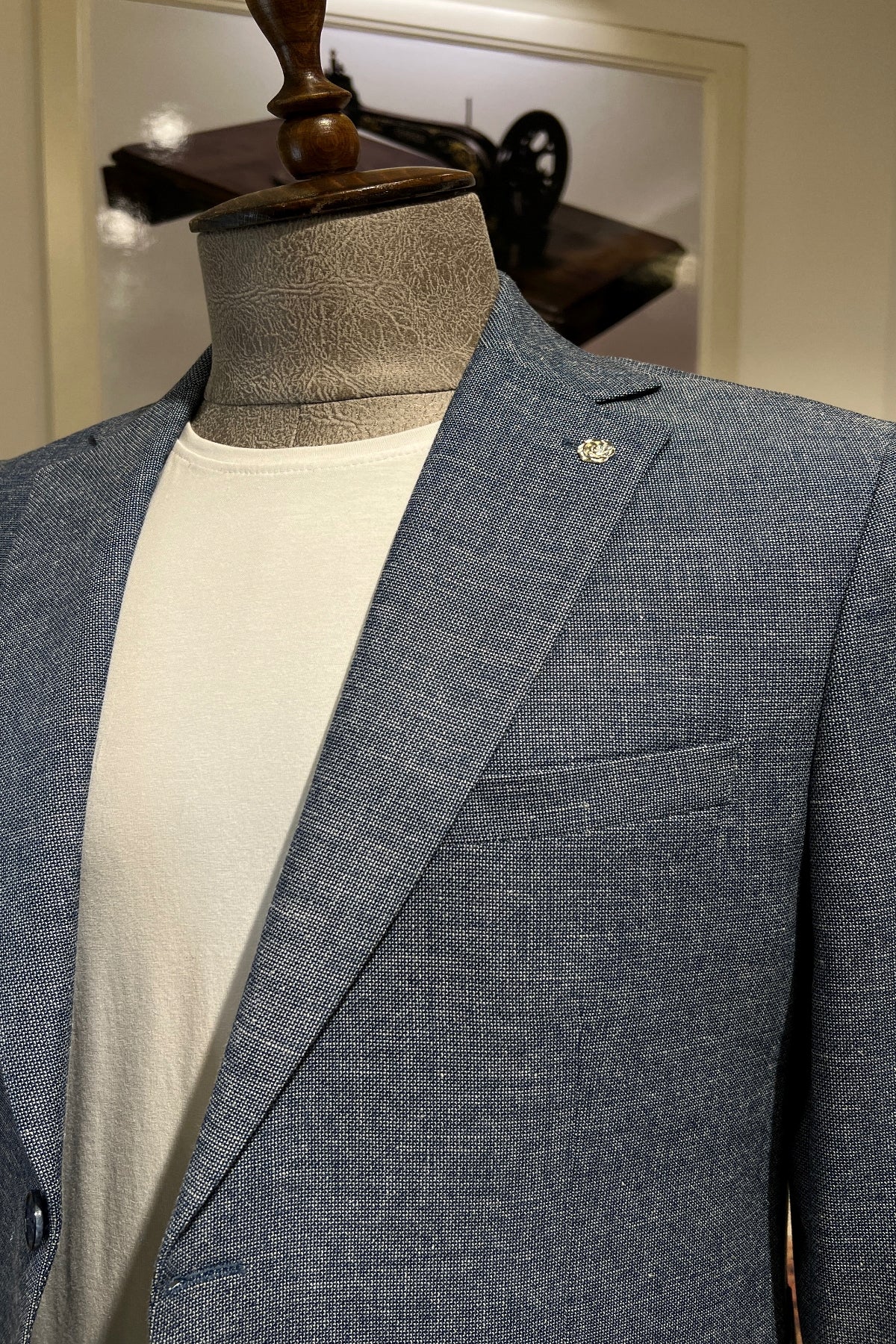 Guild Amalfi Slim Fit Leinen Sakko Marineblau
