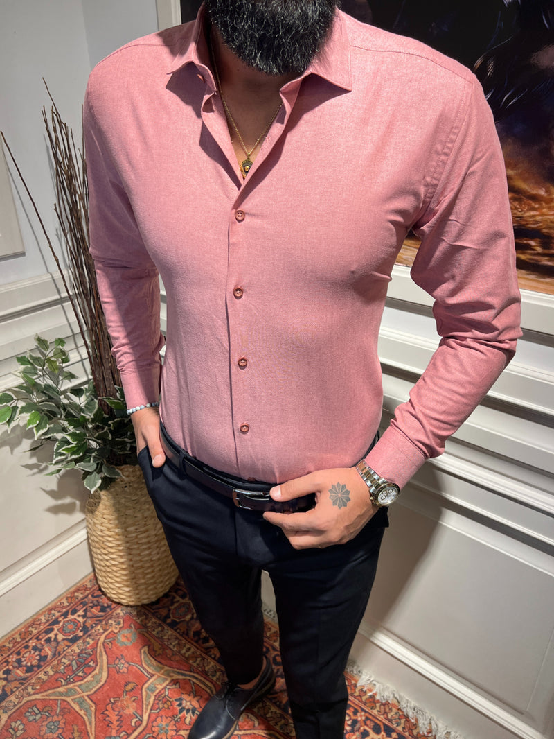 Guild Slim Fit Oxford Hemd Hellweinrotes 