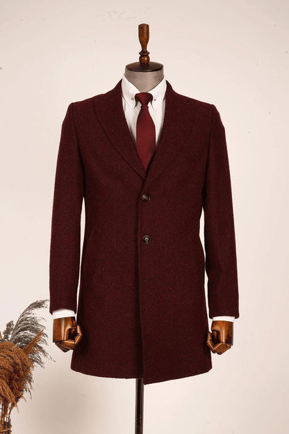 Guild Monastery Swallow Collar Diagonal Burgundy Coat