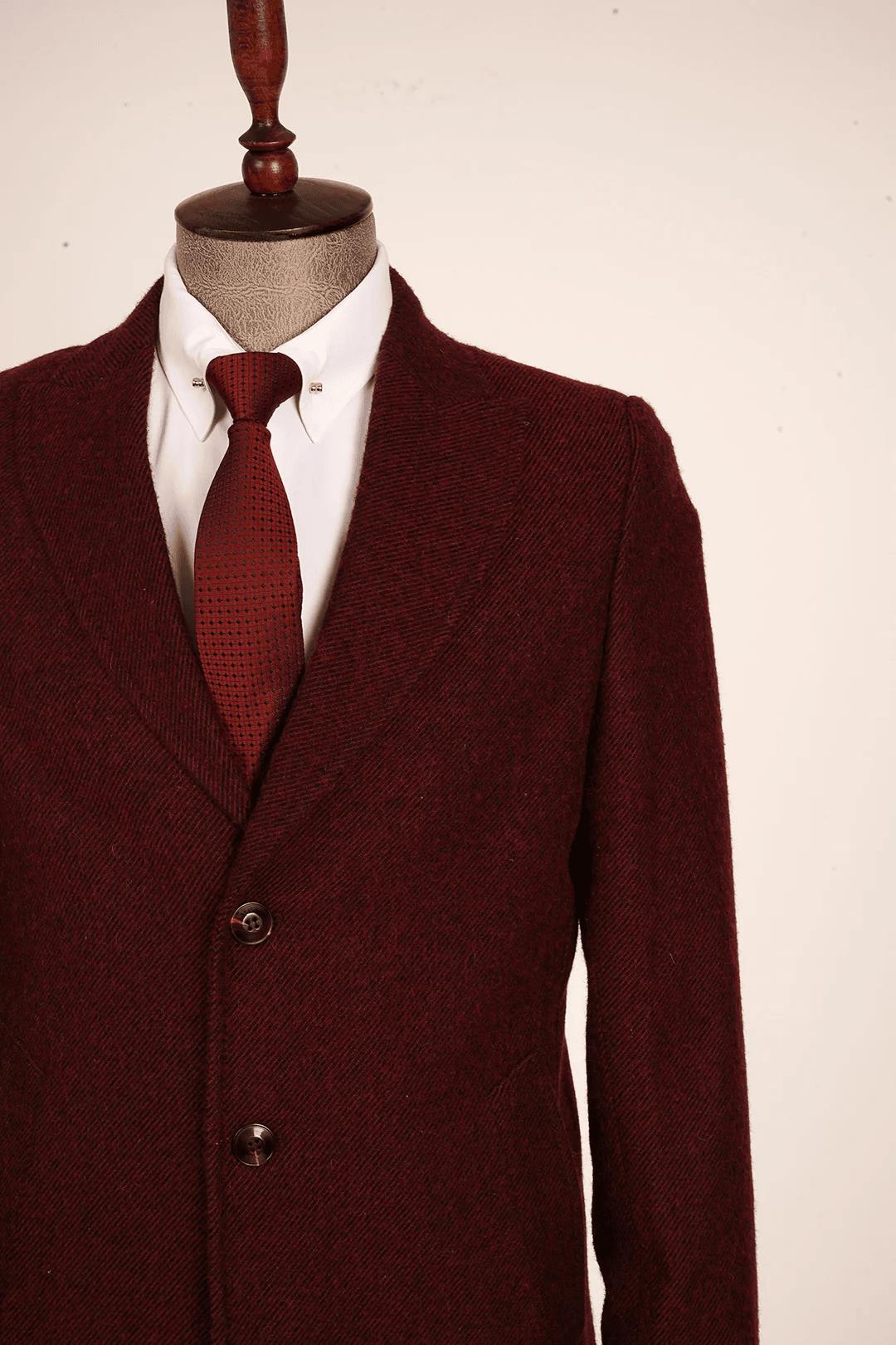 Guild Monastery Swallow Collar Diagonal Burgundy Coat