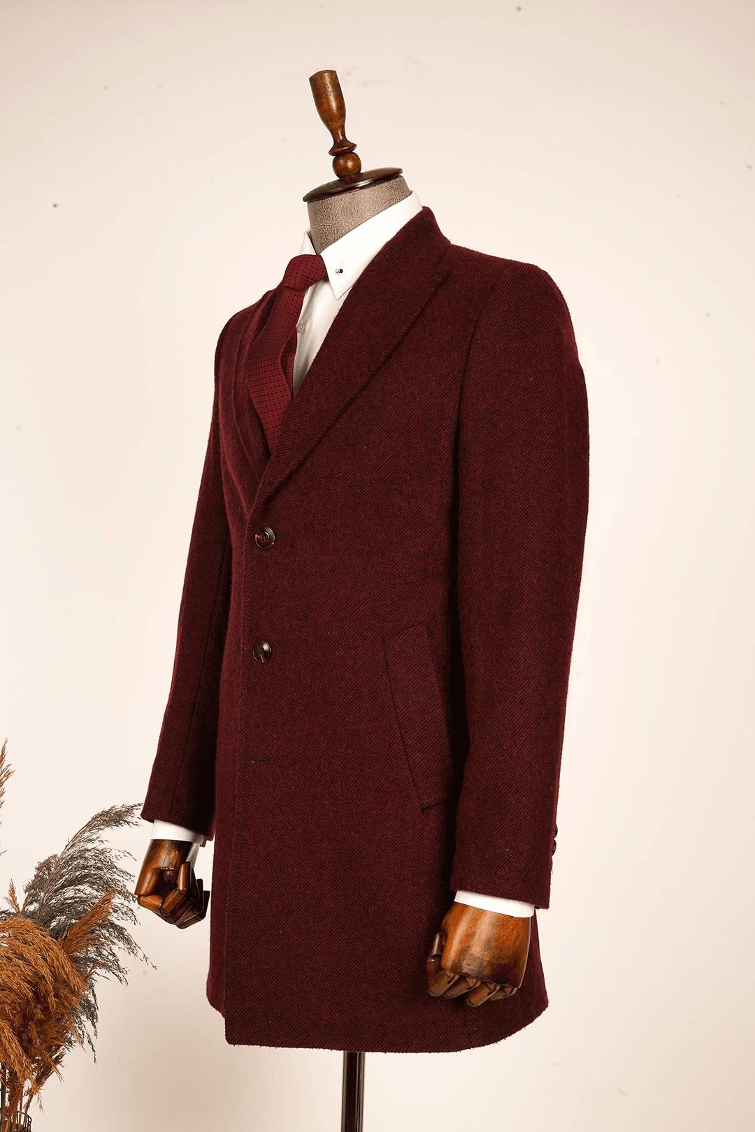 Guild Monastery Swallow Collar Diagonal Burgundy Coat