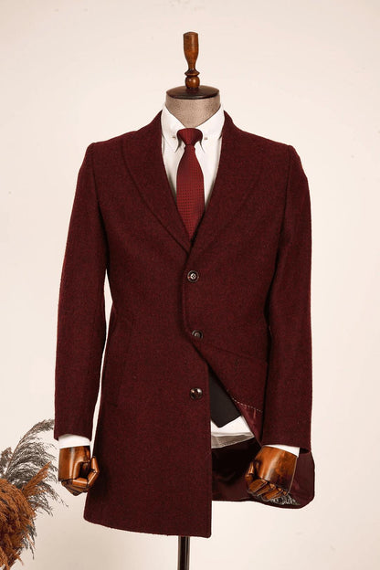 Guild Monastery Swallow Collar Diagonal Burgundy Coat