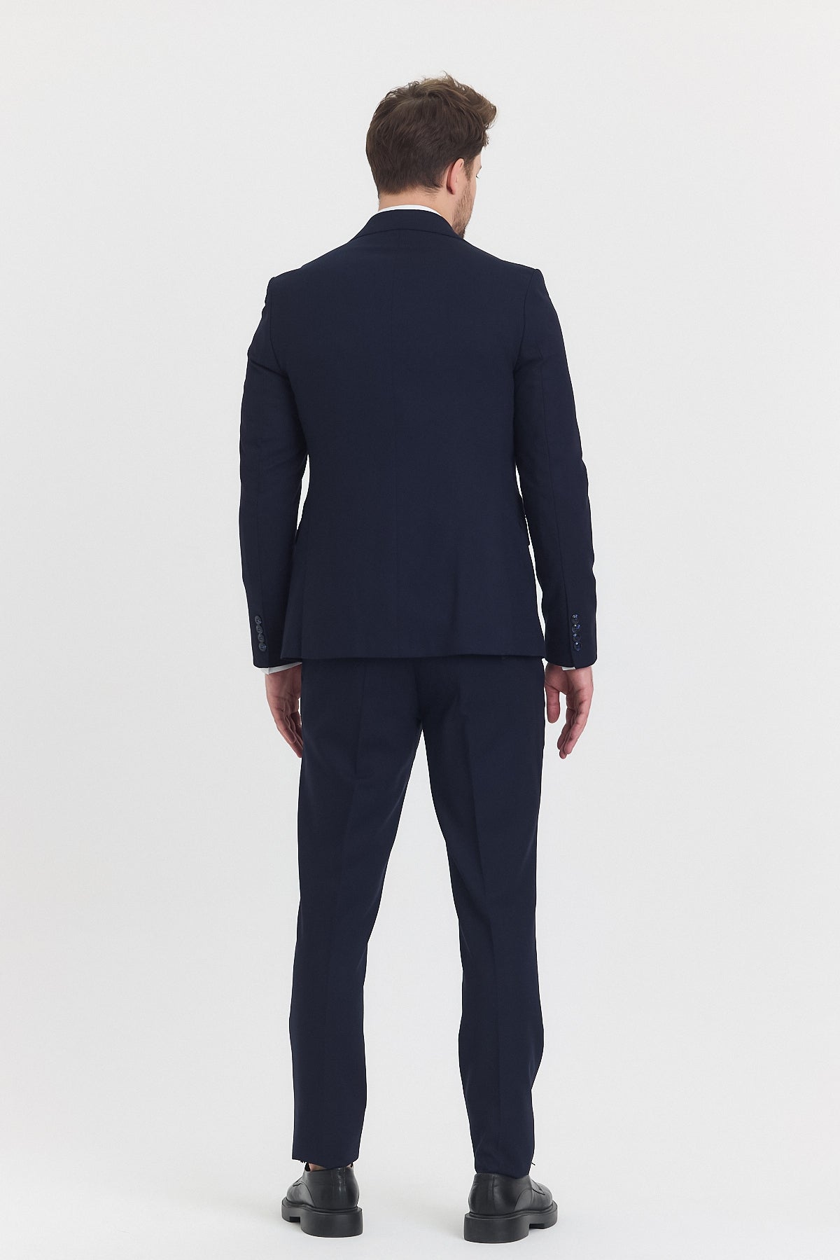 Guild Risan Slim Fit Anzug in Marineblau mit Weste